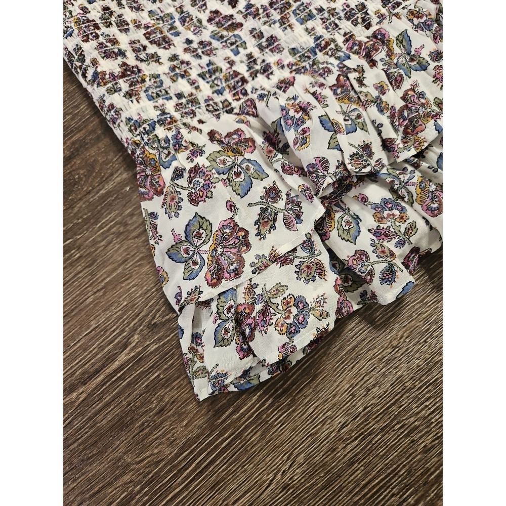 Veronica Beard Saera Floral Print Smocked Chiffon Minidress Sz 6 - Picture 4 of 13